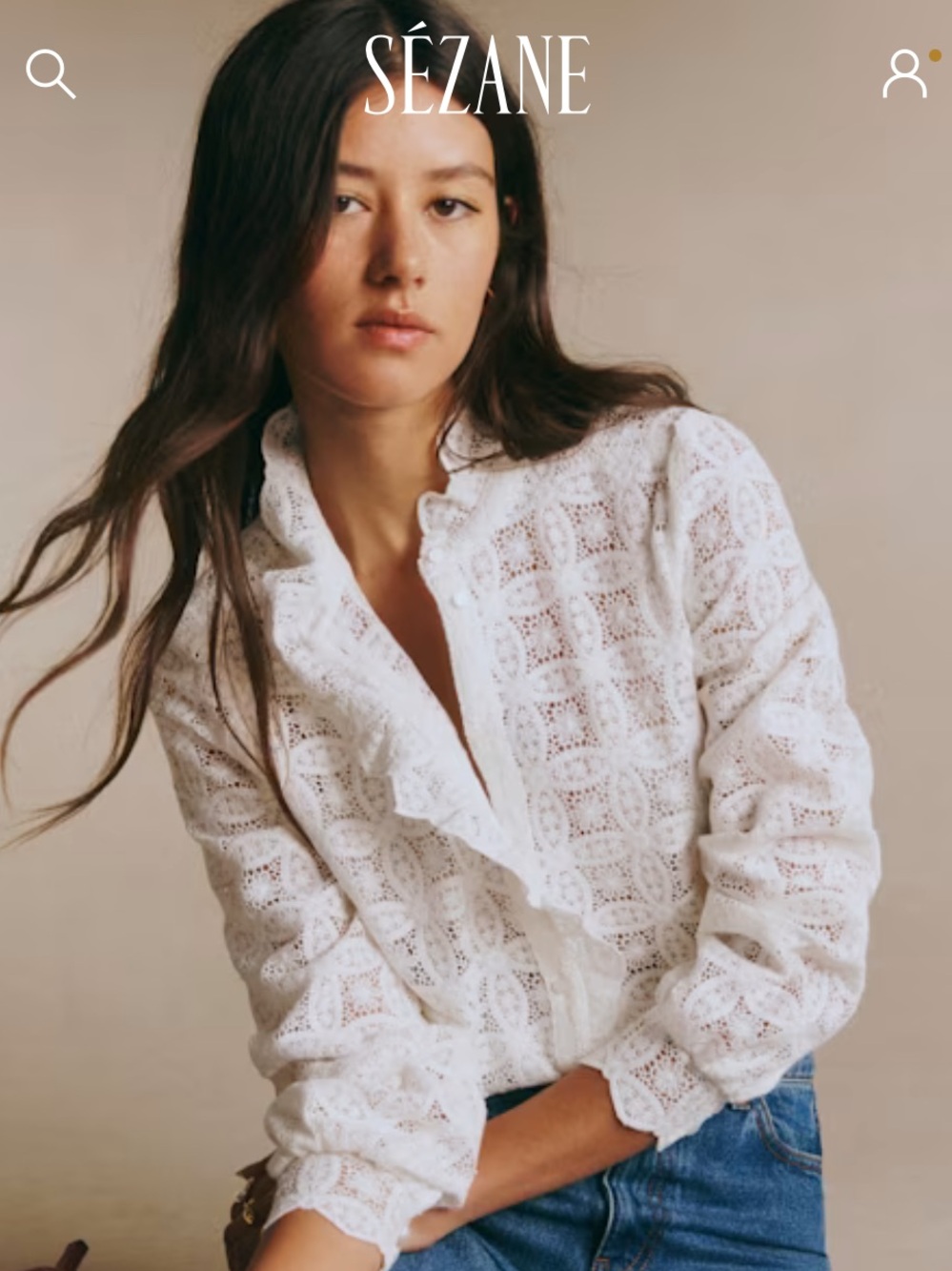 Sezane Chlo Lace Blouse